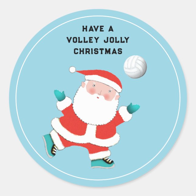 Sticker Rond Vacances de volley-ball  (Devant)