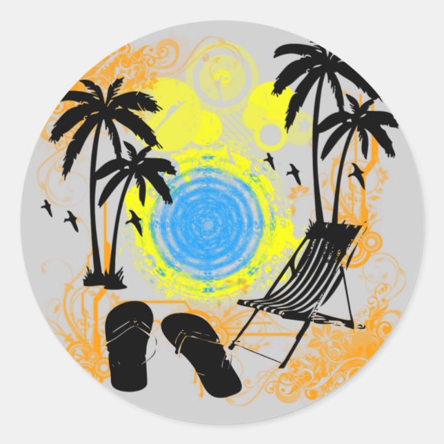 Sticker Rond Vacances d'été (Devant)