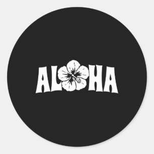 Sticker Rond Vacances d'été à Hawaï Aloha Filles Femmes Plage