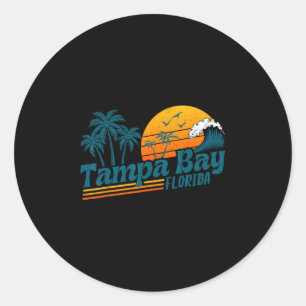 Sticker Rond Vacances d'été à Tampa Y et sur la plage de Florid
