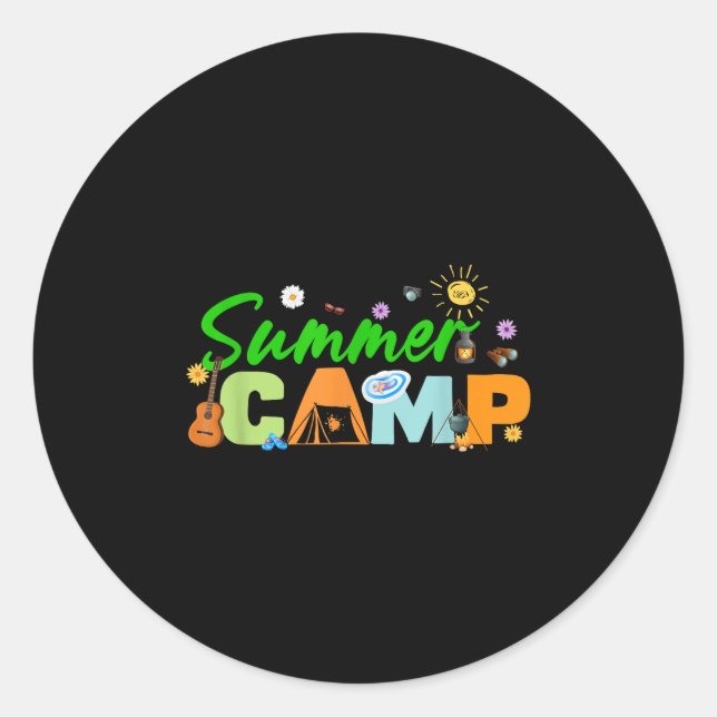 Sticker Rond Vacances d'été Famille 2025 Cousin Camp Faisant de (Devant)