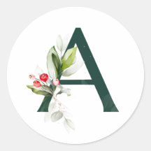 Vacances d'hiver MONOGRAMME baies de poinsettia ro