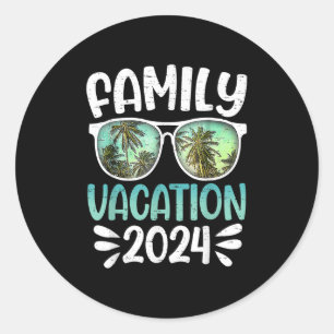 Sticker Rond Vacances en famille 2024 Groupe familial correspon