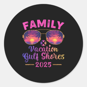 Sticker Rond Vacances en famille 2025 Sungles Alabama Gulf Shor
