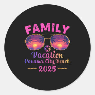 Sticker Rond Vacances en famille 2025 Sungles Florida Panama Ci