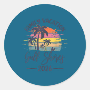 Sticker Rond Vacances en famille 2026 Été Alabama Gulf Sho