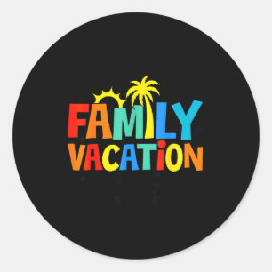 Sticker Rond Vacances en famille 2026 été assorti famille