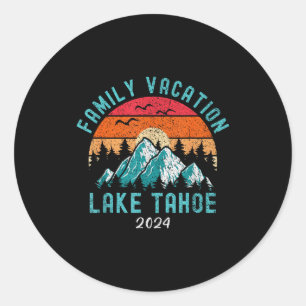 Sticker Rond Vacances en famille à la montagne randonnée ski 20