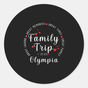 Sticker Rond Vacances en famille à Olympia City pour hommes et