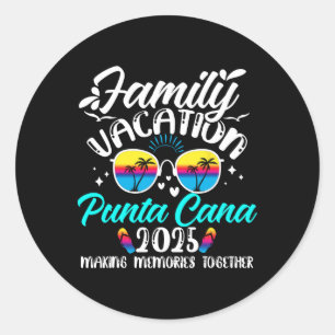 Sticker Rond Vacances en famille à Punta Cana 2025 Création de