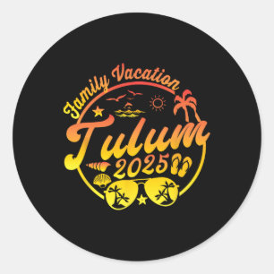 Sticker Rond Vacances en famille à Tulum au Mexique Croisière d