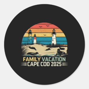 Sticker Rond Vacances en famille Cape Cod 2025 Vacances côtière
