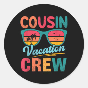 Sticker Rond Vacances en famille d'équipage Cousin Summer Beach