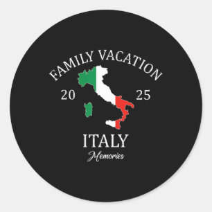 Sticker Rond Vacances en famille Italie 2025 Escadron de voyage