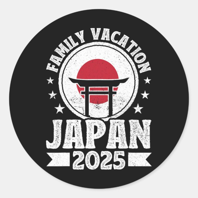 Sticker Rond Vacances en famille Japon 2025 Plage Vacances d'ét (Devant)