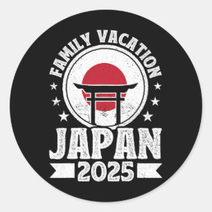 Sticker Rond Vacances en famille Japon 2025 Plage Vacances d'ét
