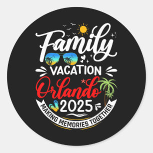 Sticker Rond Vacances en famille Orlando 2025 Plage Vacances en