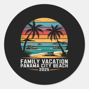 Sticker Rond Vacances en famille Panama Beach Trip 2025 Panama