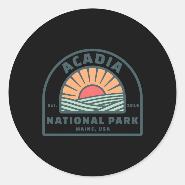 Sticker Rond Vacances en famille Parc national Acadia (Devant)