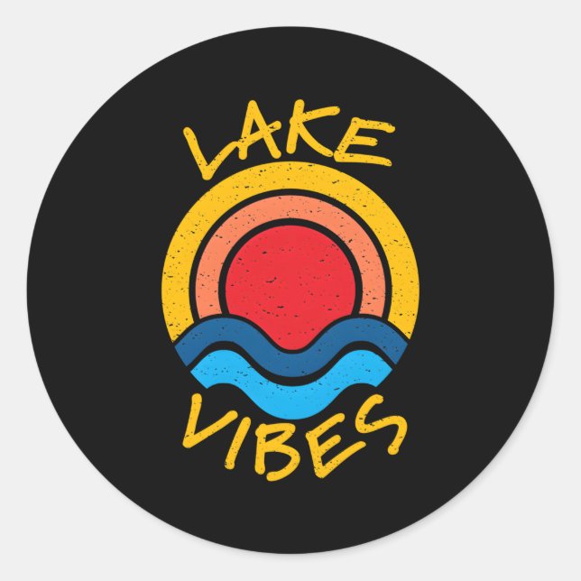 Sticker Rond Vacances en mode lac S (Devant)