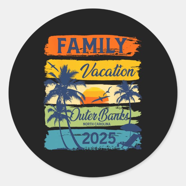 Sticker Rond Vacances Familiales Banques Extérieures Caroline d (Devant)