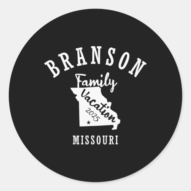 Sticker Rond Vacances famille Branson 2025 Vacay famille Branso (Devant)
