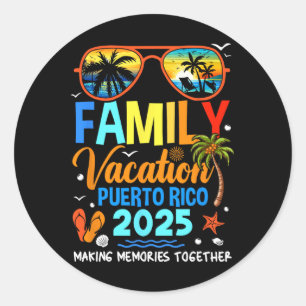 Sticker Rond Vacances famille Porto Rico 2025 Vacances famille