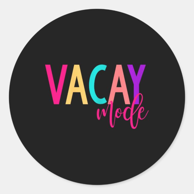 Sticker Rond Vacances Famille S Vacay Mode Été (Devant)