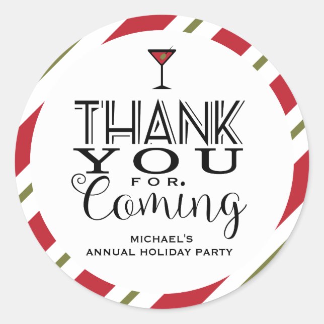 Sticker Rond Vacances modernes, Merci (Devant)