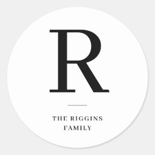 Sticker Rond Vacances Monogramme Moderne