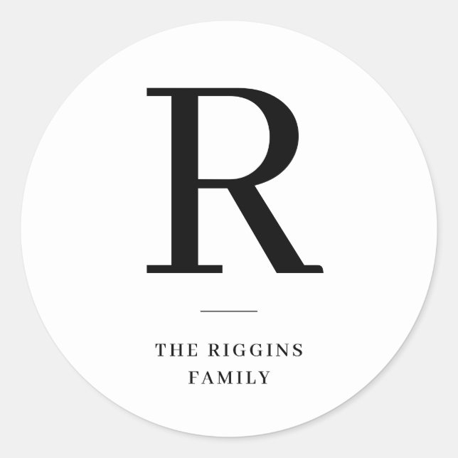 Sticker Rond Vacances Monogramme Moderne (Devant)