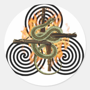 Sticker Rond Vacances Pagan Du Serpent De Terre Imbolc