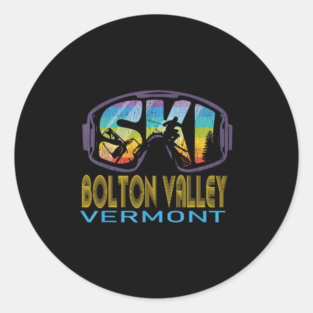 Sticker Rond Vacances ski Bolton Valley Vermont (Devant)