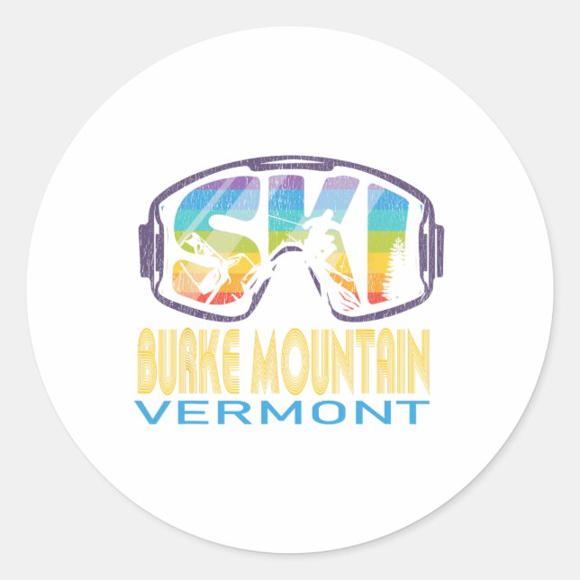 Sticker Rond Vacances ski Burke Mountain Vermont (Devant)