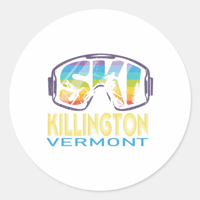 Sticker Rond Vacances ski Killington Vermont (Devant)