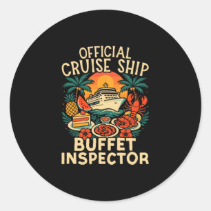Sticker Rond Vacances sur un paquebot Buffet officiel de paqueb