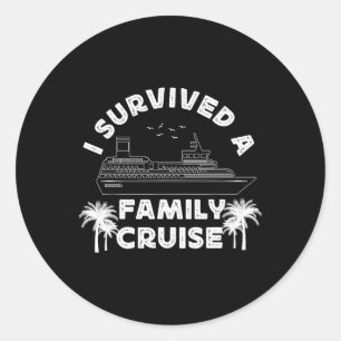 Sticker Rond Vacances sur un paquebot de croisière J'ai survécu
