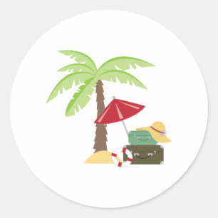 Sticker Rond Vacances tropicales