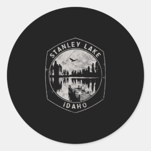 Sticker Rond Vacances vintage à Stanley Lake Idaho plein air