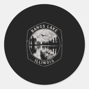 Sticker Rond Vacances vintage Ngs Lake Illinois plein air