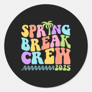 Sticker Rond Vacat du groupe de famille de jumelage Spring Brea