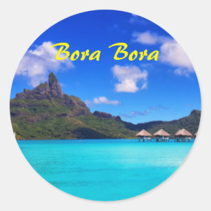 Sticker Rond Vacation de l'île de Scenic Tropical Bora