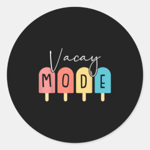 Sticker Rond Vacay Mode Été Famille Vacances Plage Croisière Ma