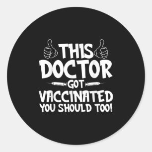 Sticker Rond Vaccin contre l'Humour drôle