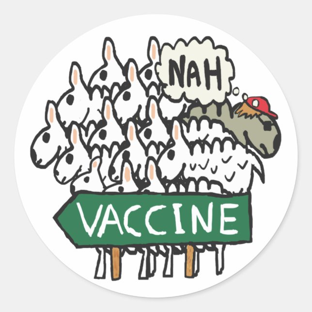 Sticker Rond Vaccination contre la cire des moutons (Devant)