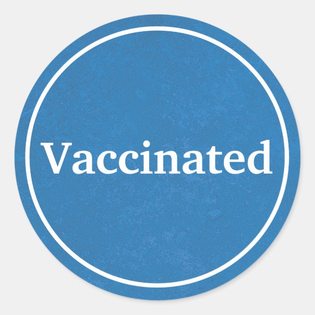 Sticker Rond Vacciné (bleu) (Devant)