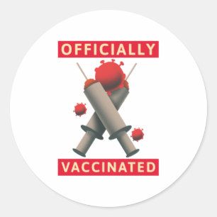 Sticker Rond Vacciné officiellement - Vacciné