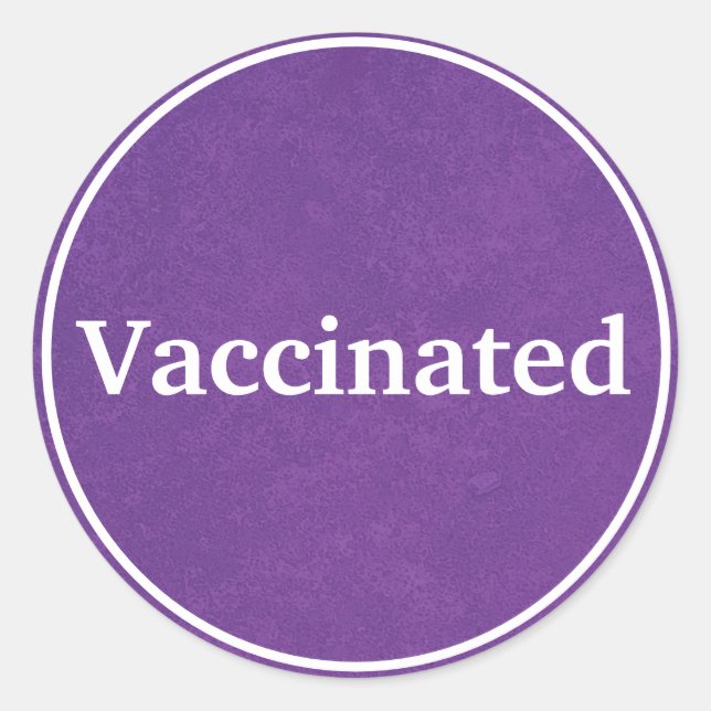 Sticker Rond Vacciné (pourpre) (Devant)