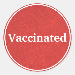 Sticker Rond Vacciné (rouge)