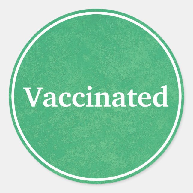 Sticker Rond Vacciné (vert) (Devant)